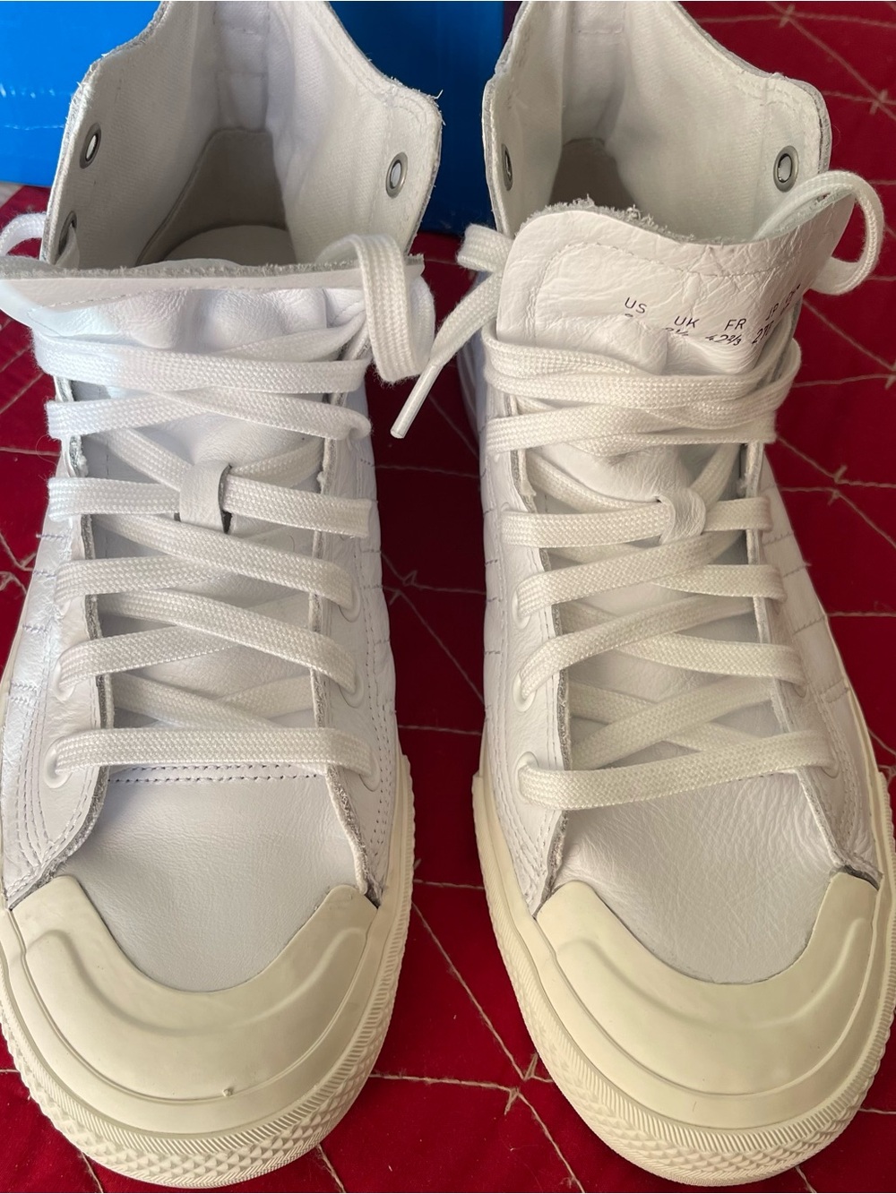 Adidas Nizza HI RF Leather Sneakers - White.  Mens: 9.